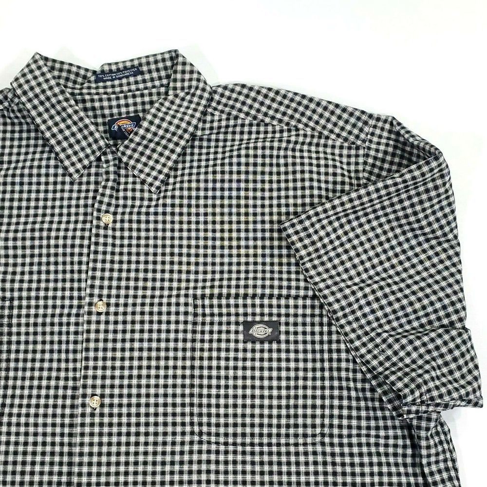 Dickies Work 3XL Mens Black White Check Shirt
